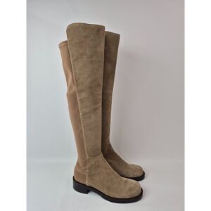 Stuart Weitzman Women's Khaki 50/50 5050 Bold Suede Over-the-Knee Boots Size 7